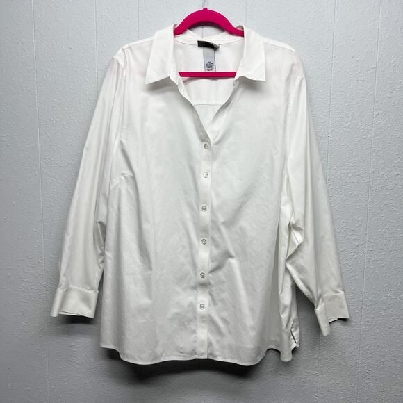 Catherines Non Iron Capsule Classic Timeless Workwear Cotton Shirt Womens 22/24W - Picture 1 of 11